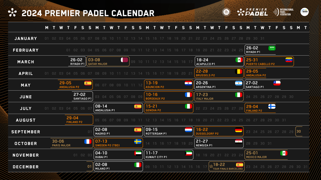 PREMIER PADEL ANNOUNCES 2024 CALENDAR