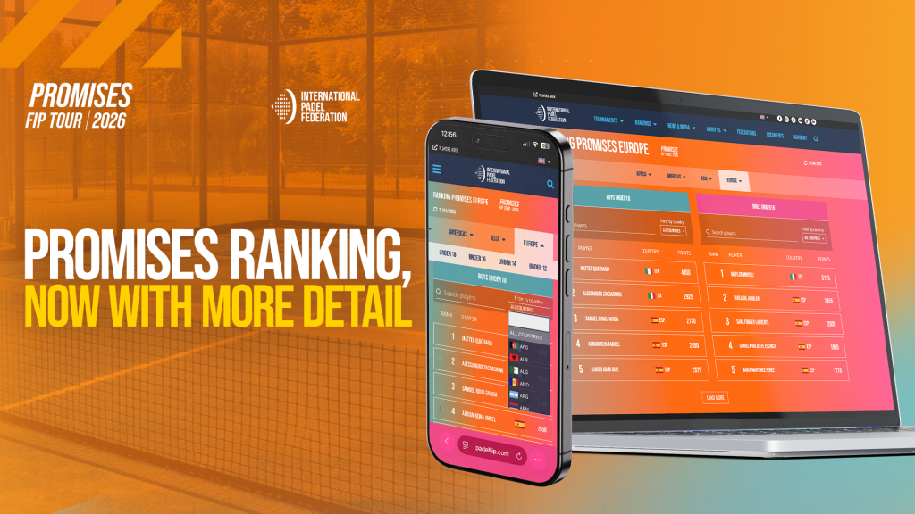 New FIP Promises Ranking: enhanced detail, modern design and professional standards for the NextGen of Padel