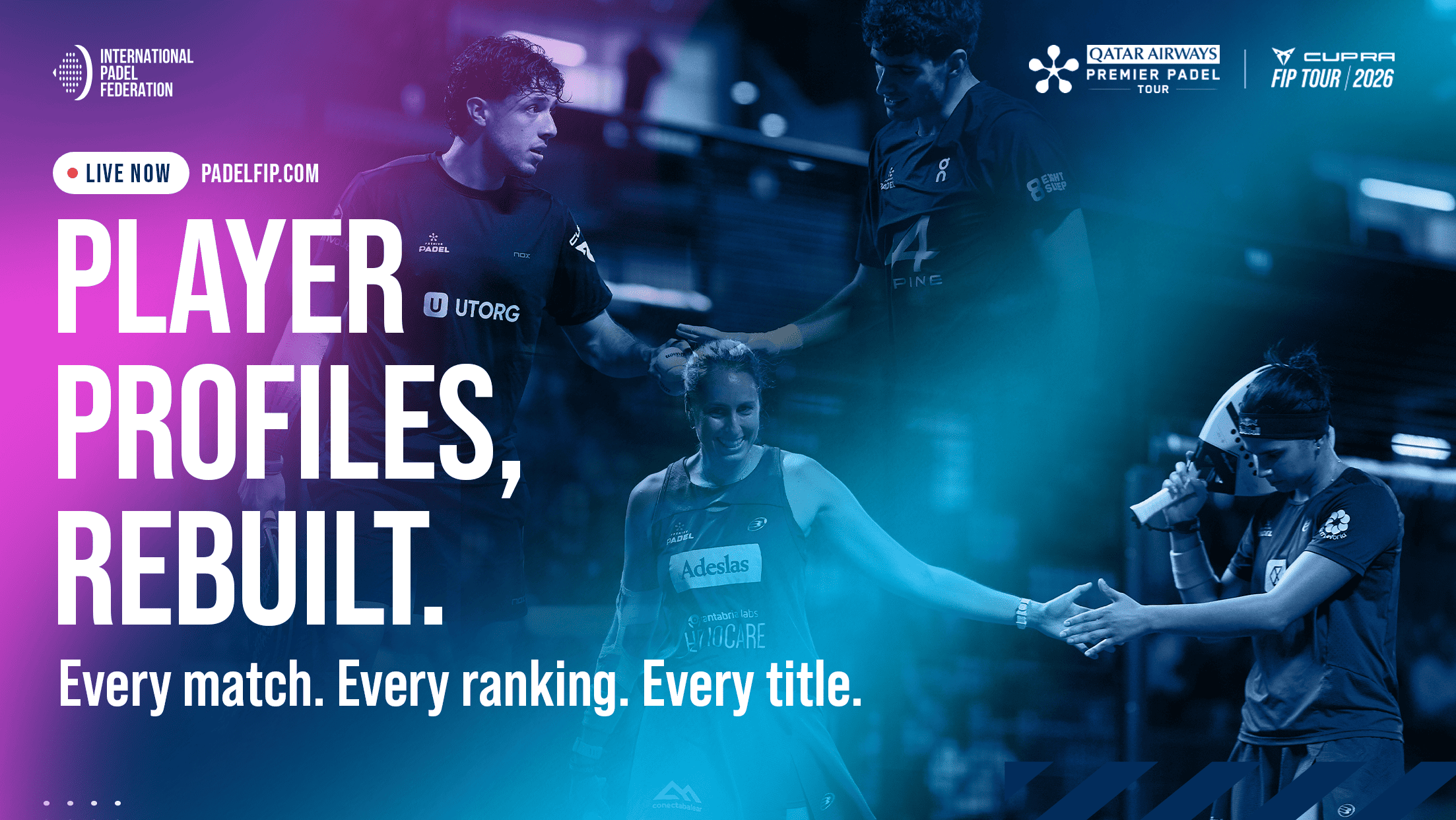 New player profiles and statistics section on Padelfip.com: more data and analysis tools for the stars of Padel