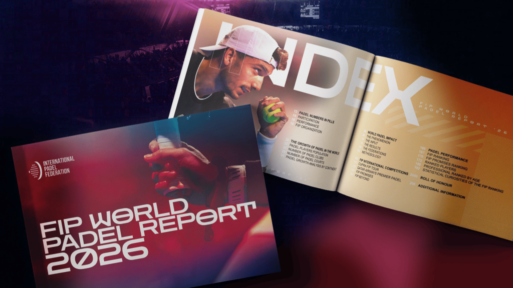 FIP World Padel Report 2026 is online. More than 40 million players, courts up by 20% and a new study on economic impact: €8.6 billion in GDP